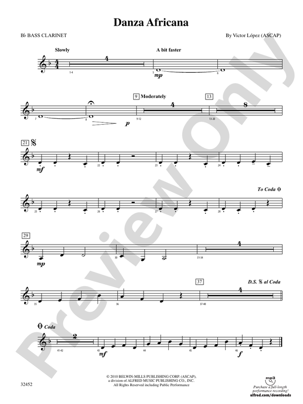 Danza Africana Bflat Bass Bflat Bass Part