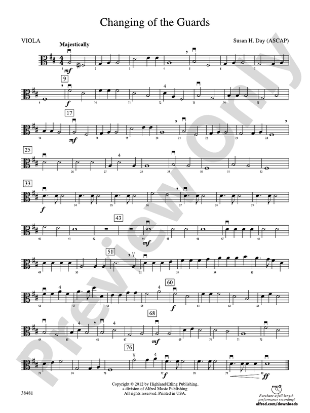 Changing of the Guards Viola Viola Part Digital Sheet Music Download