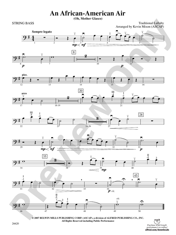 An African-American Air: String Bass: String Bass Part - Digital Sheet ...