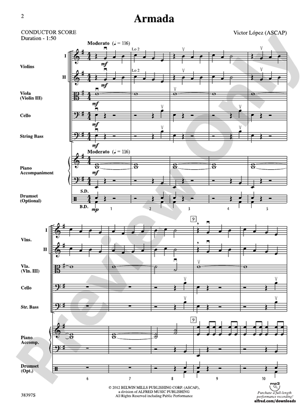 Armada Score String Orchestra Score Digital Sheet Music Download