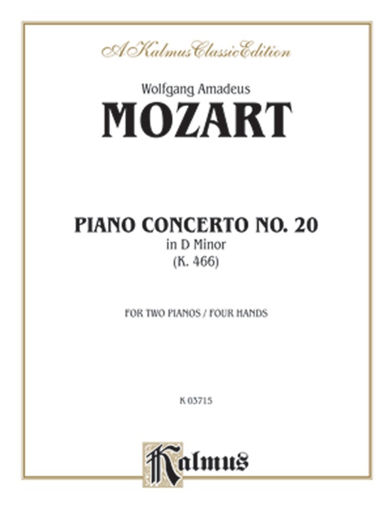 Piano Concerto No. 20 in D Minor, K. 466: Piano Duo (2 Pianos, 4