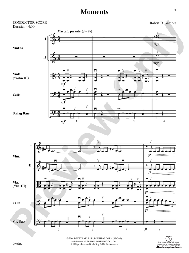 Moments: String Orchestra Conductor Score & Parts: Robert D. Gardner ...