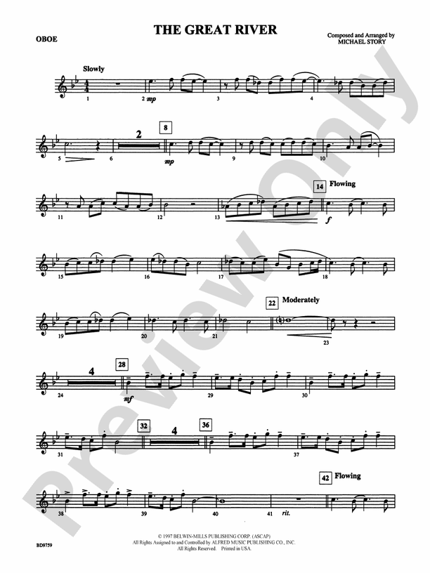 The Great River Oboe Oboe Part Digital Sheet Music Download