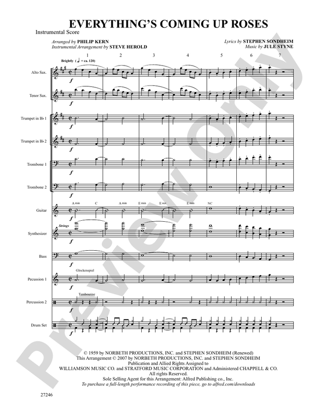 Everything's Coming Up Roses (from Gypsy): Score