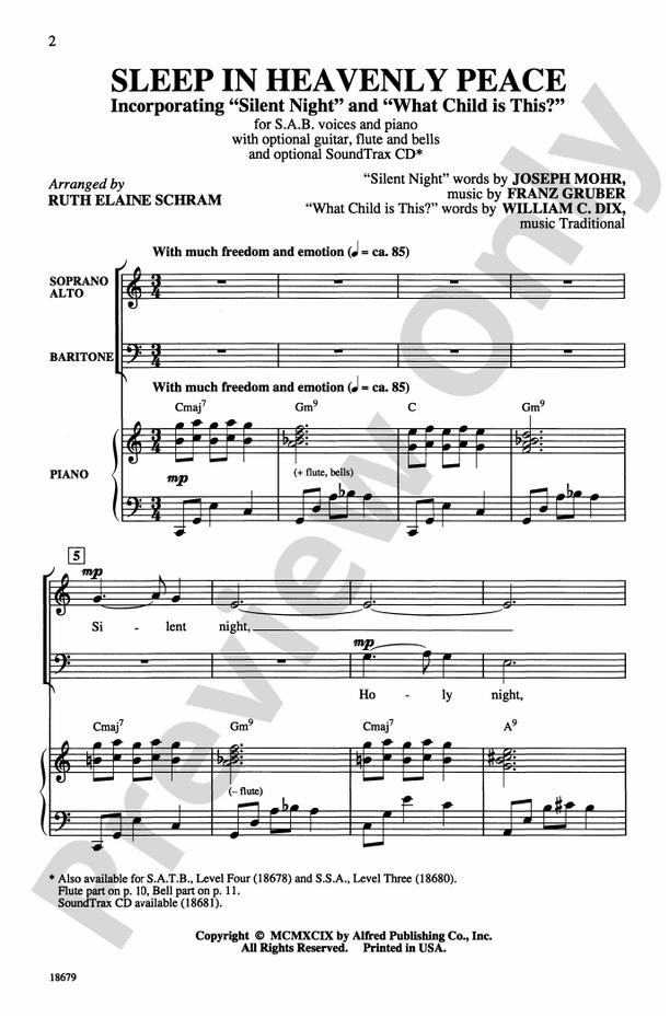 Sleep in Heavenly Peace: SAB Choral Octavo - Digital Sheet Music Download