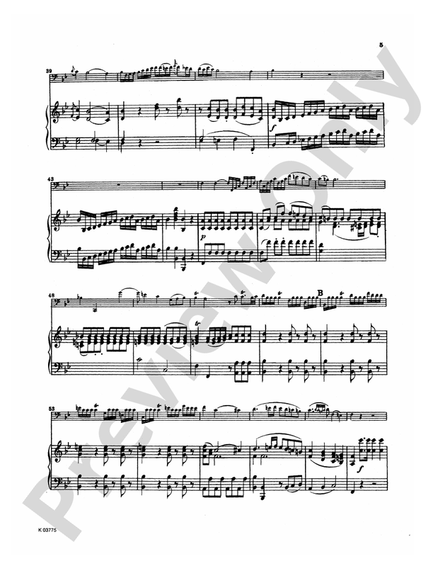 Mozart: Concerto In B Flat Major, K. 191: Bassoon & Piano Part(s ...