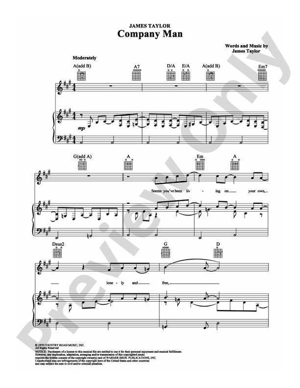 Company Man: Piano/Vocal/Chords: James Taylor - Digital Sheet Music ...