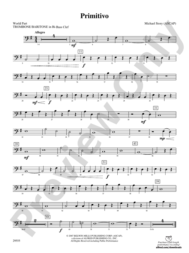 Primitivo: (wp) 1st B-flat Trombone B.C.
