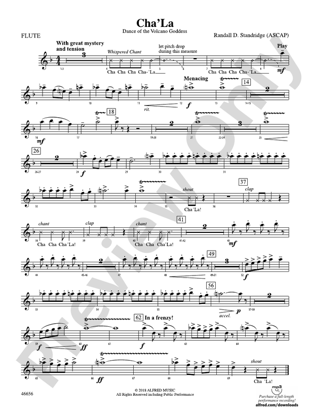 Cha'La Flute Flute Part Digital Sheet Music Download