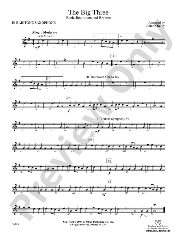 The Big Three Eflat Baritone Saxophone Eflat Baritone Saxophone