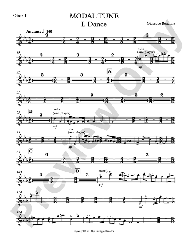 Modal Tune 1st Oboe 1st Oboe Part Digital Sheet Music Download
