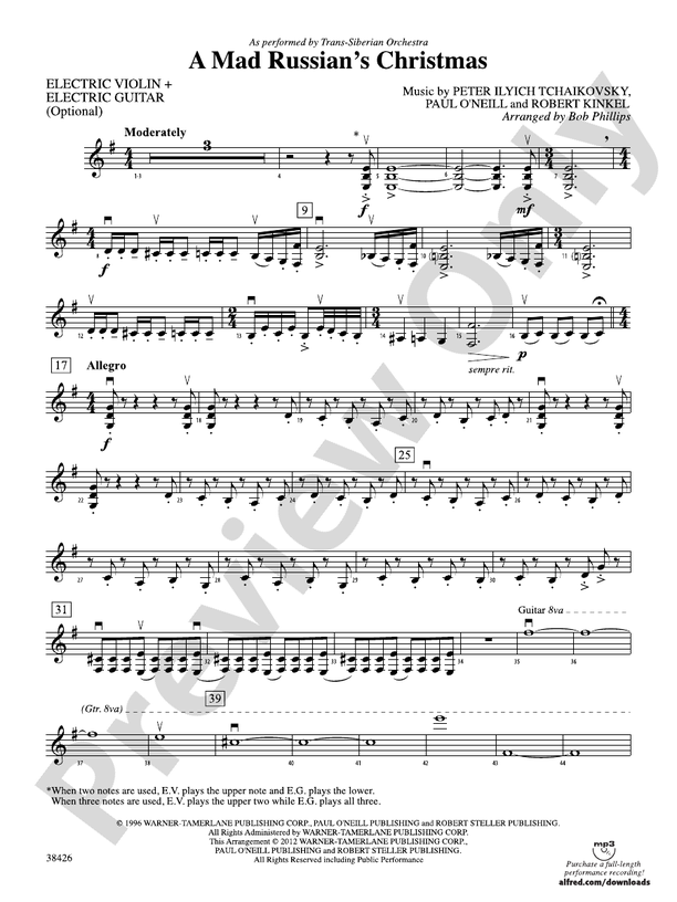 What songs are in a mad russians christmas