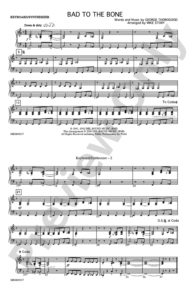 Bad to the Bone: Keyboard/Synthesizer: Keyboard/Synthesizer