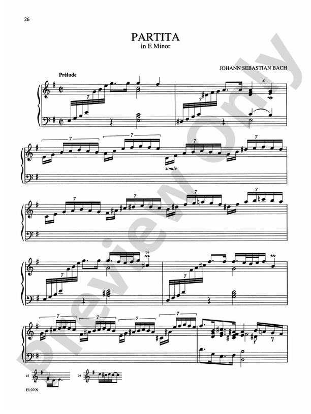 Bach Notebook for Anna Magdalena Bach Partita in E Minor Part