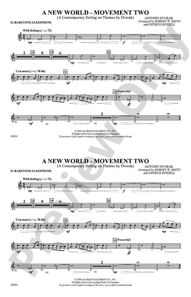 A New World---Movement Two: E-flat Baritone Saxophone