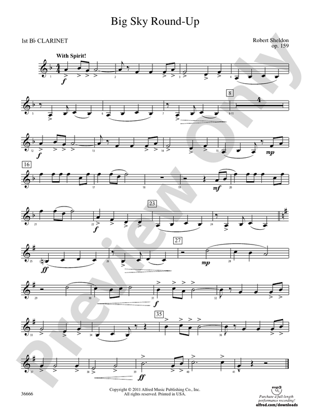 Big Sky Round-Up: 1st B-flat Clarinet: 1st B-flat Clarinet Part