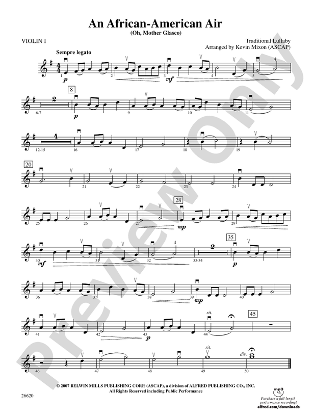 An African-American Air: 1st Violin: 1st Violin Part Digital