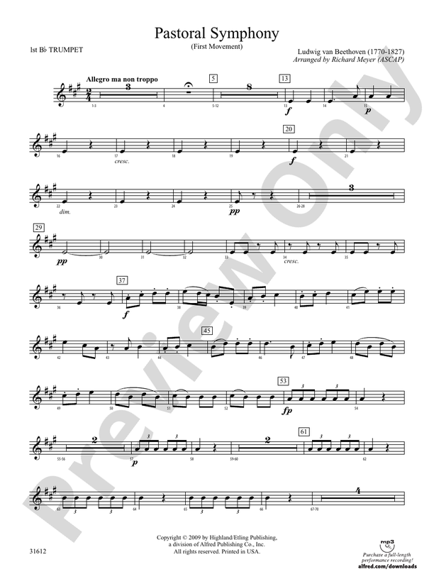 Pastoral Symphony (First Movement): 1st B-flat Trumpet: 1st B-flat ...