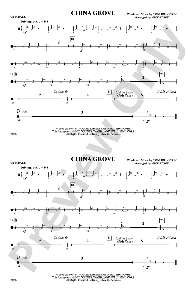 China Grove: Cymbals