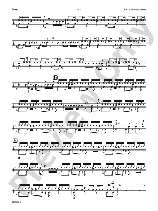 Hit the Ground Running Drums Drums Part Digital Sheet Music Download