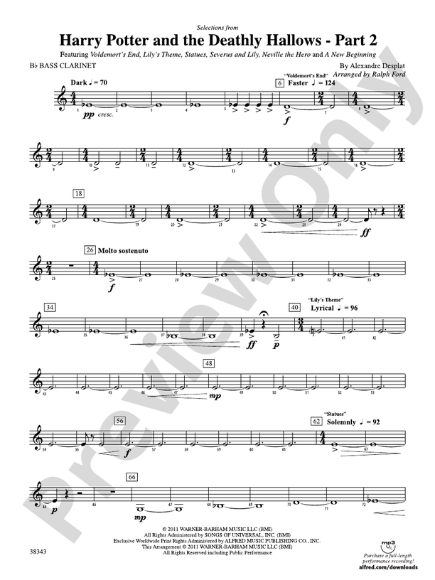 Harry Potter and the Deathly Hallows, Part 2, Selections from: B-flat ...