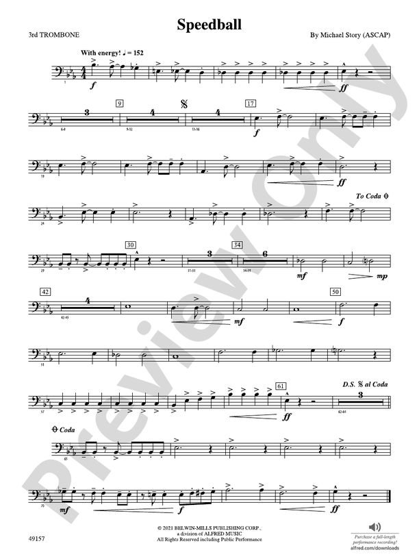 Speedball: 3rd Trombone: 3rd Trombone Part - Digital Sheet Music Download