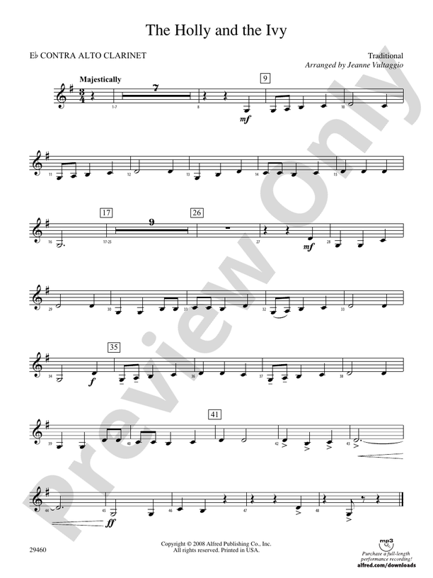 The Holly and the Ivy (wp) Eflat Contrabass (wp) Eflat