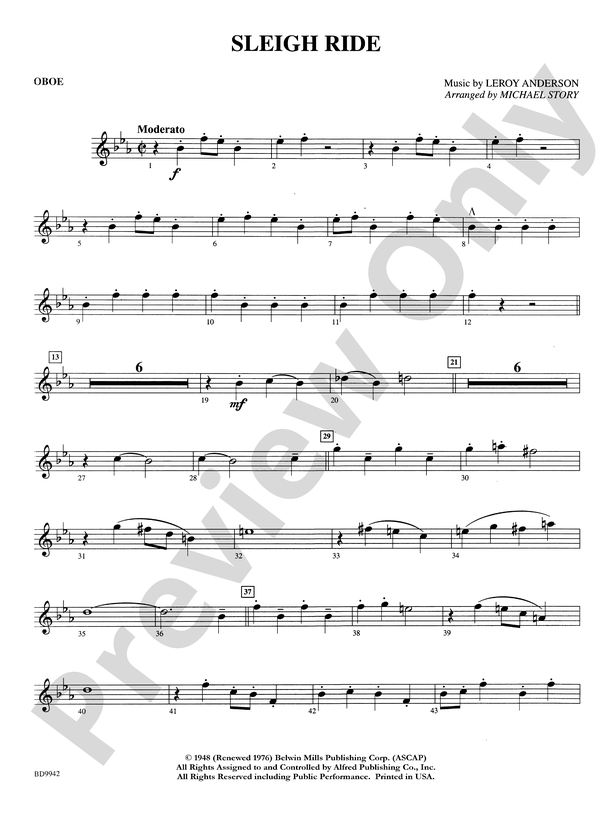 Sleigh Ride: Oboe