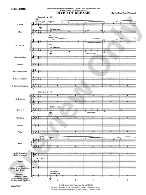 River of Dreams: Score