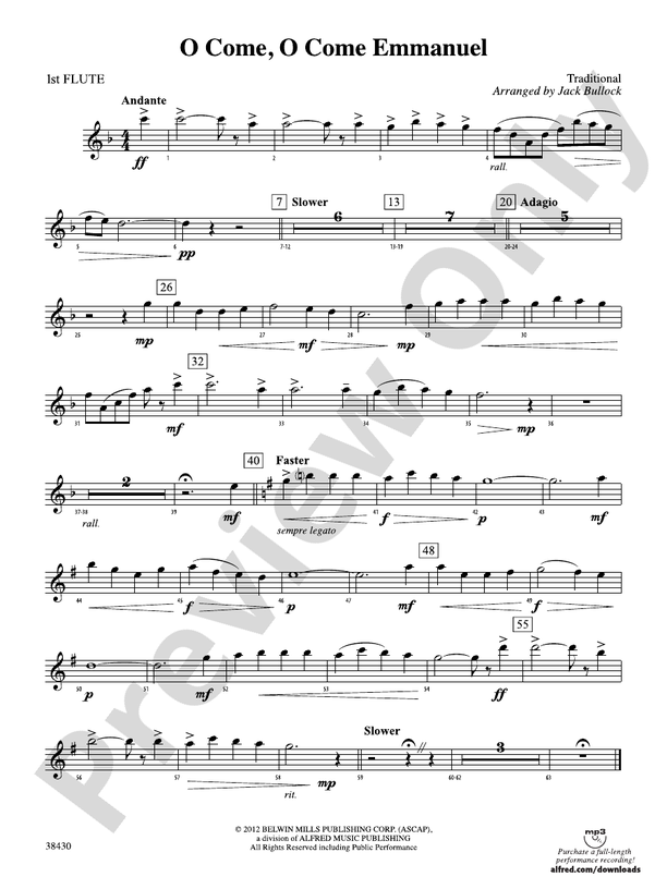 O Come, O Come Emmanuel: Flute: Flute Part - Digital Sheet Music Download