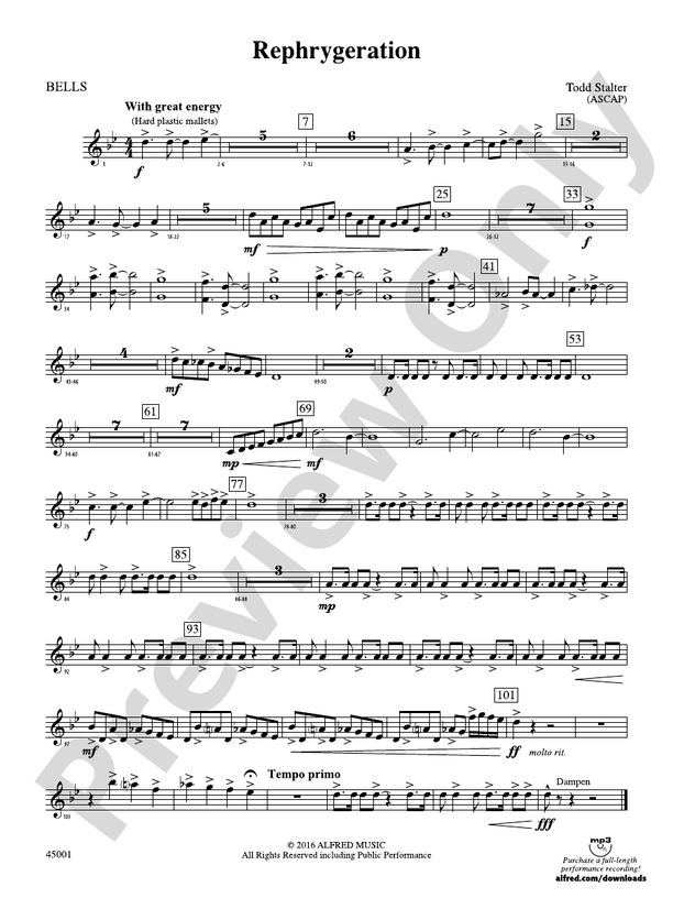 Rephrygeration Bells Bells Part Digital Sheet Music Download