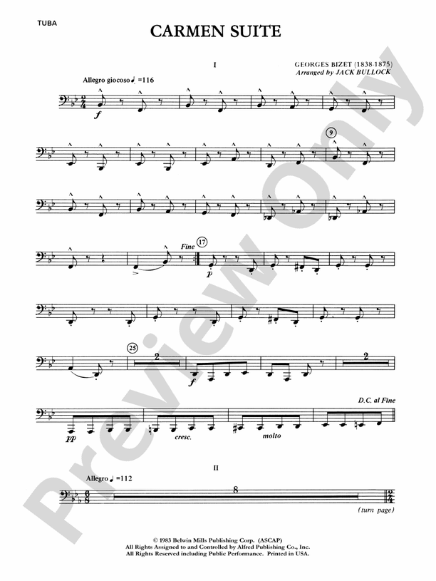 Carmen Suite: Tuba: Tuba Part - Digital Sheet Music Download