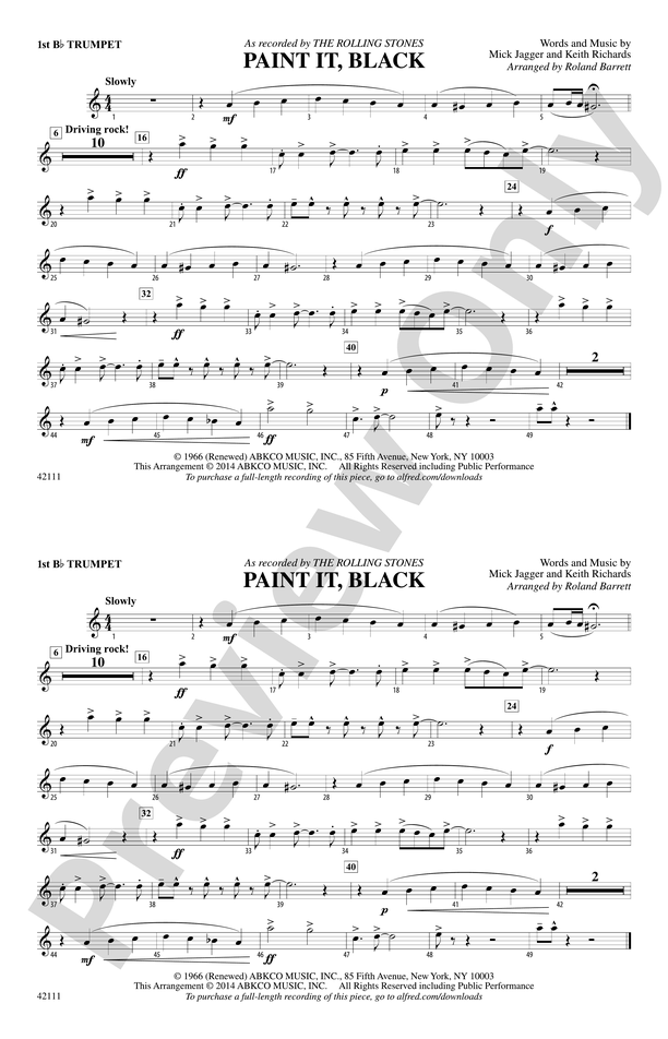 Paint It, Black: 1st B-flat Clarinet