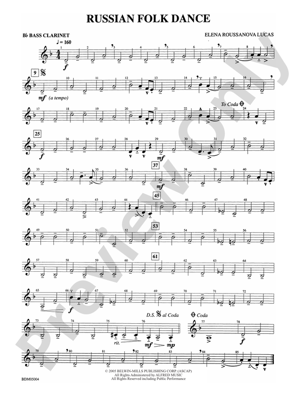 Russian Folk Dance Bflat Bass Bflat Bass Part