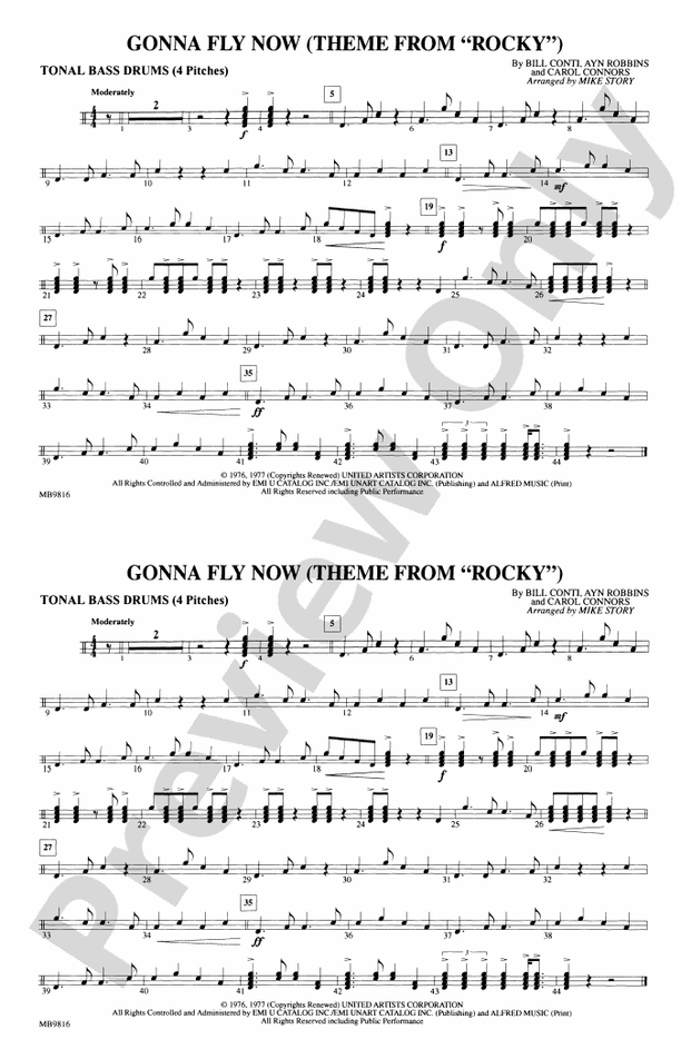 Gonna Fly Now Theme From Rocky Tonal Bass Drum Tonal Bass Drum Part Digital Sheet Music 2188