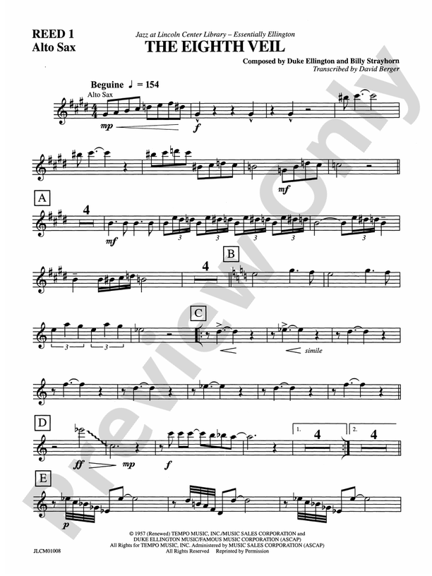 The Eighth Veil Eflat Alto Saxophone Eflat Alto Saxophone Part
