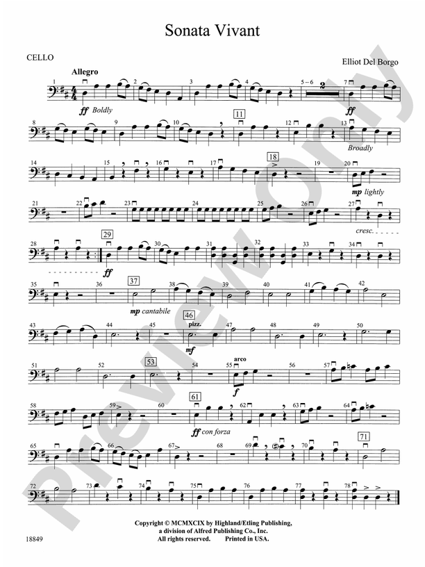 Sonata Vivant: Cello