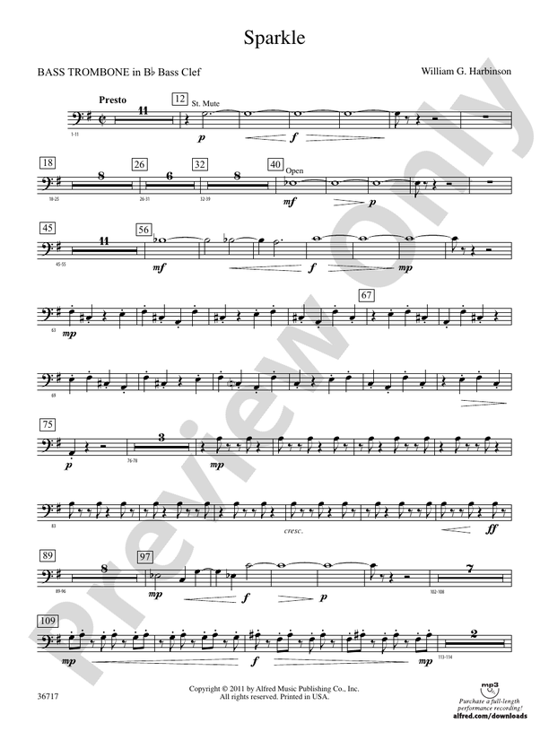 Sparkle: (wp) 3rd B-flat Trombone B.C.: (wp) 3rd B-flat Trombone B.C ...