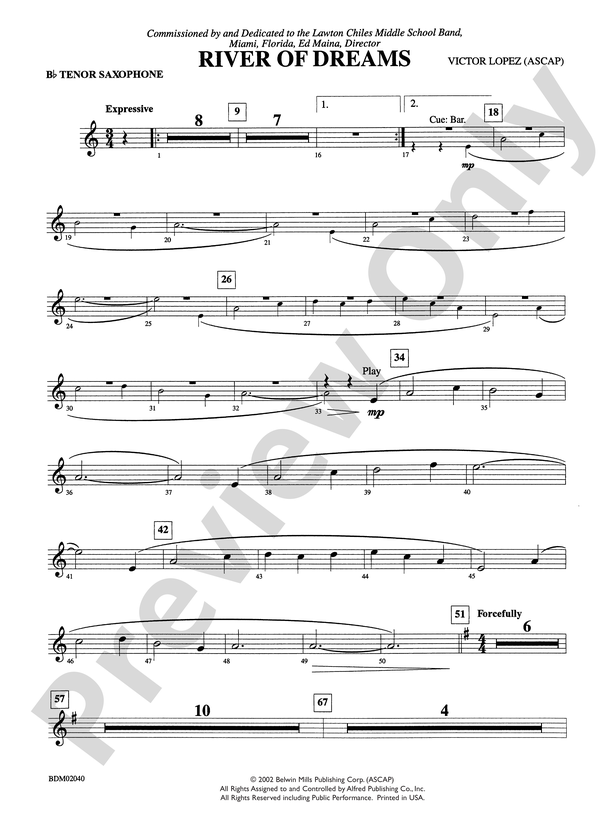 River of Dreams: B-flat Tenor Saxophone