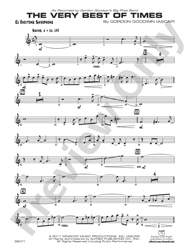 (The) Very Best of Times Eflat Baritone Saxophone Eflat Baritone