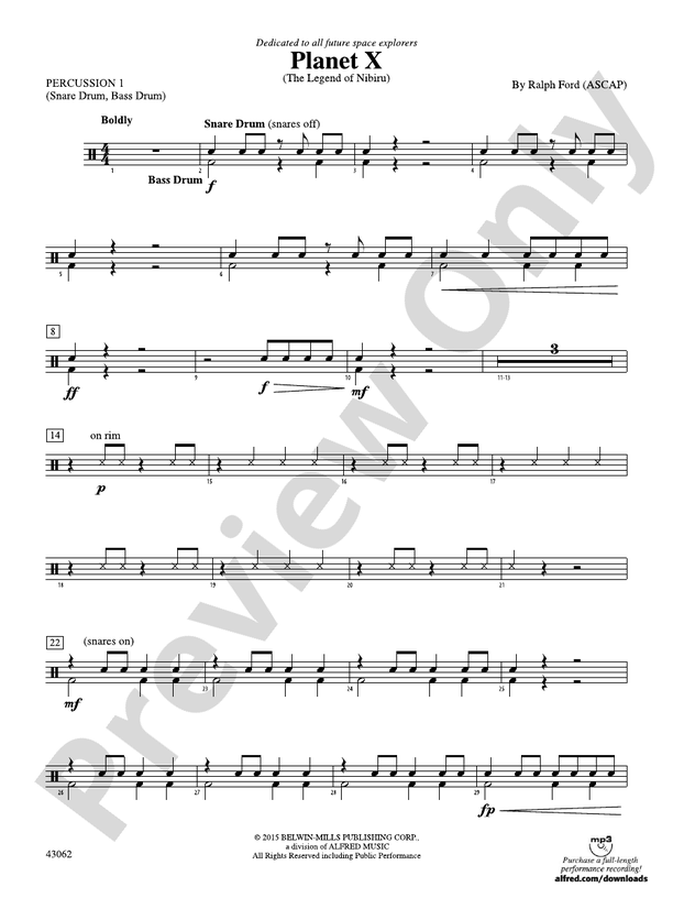 Planet X: 1st Percussion