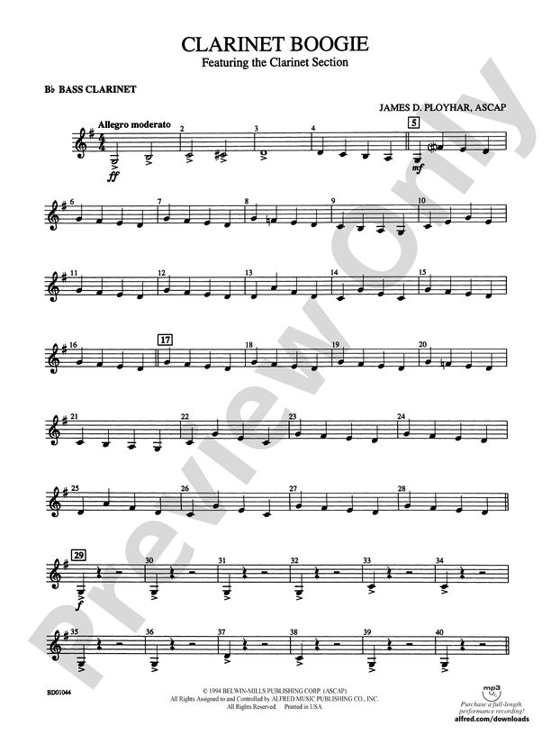 Clarinet Boogie: B-flat Bass Clarinet