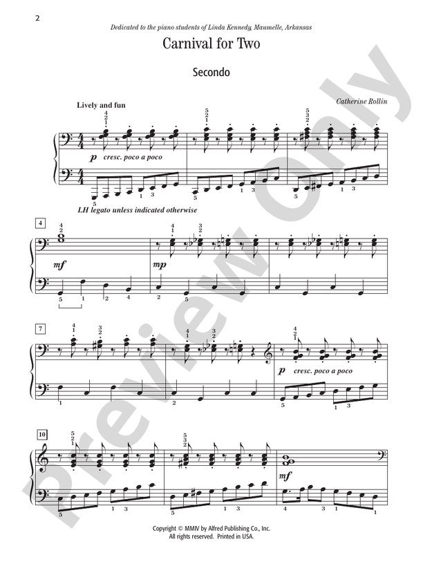Carnival for Two - Piano Duet (1 Piano, 4 Hands)