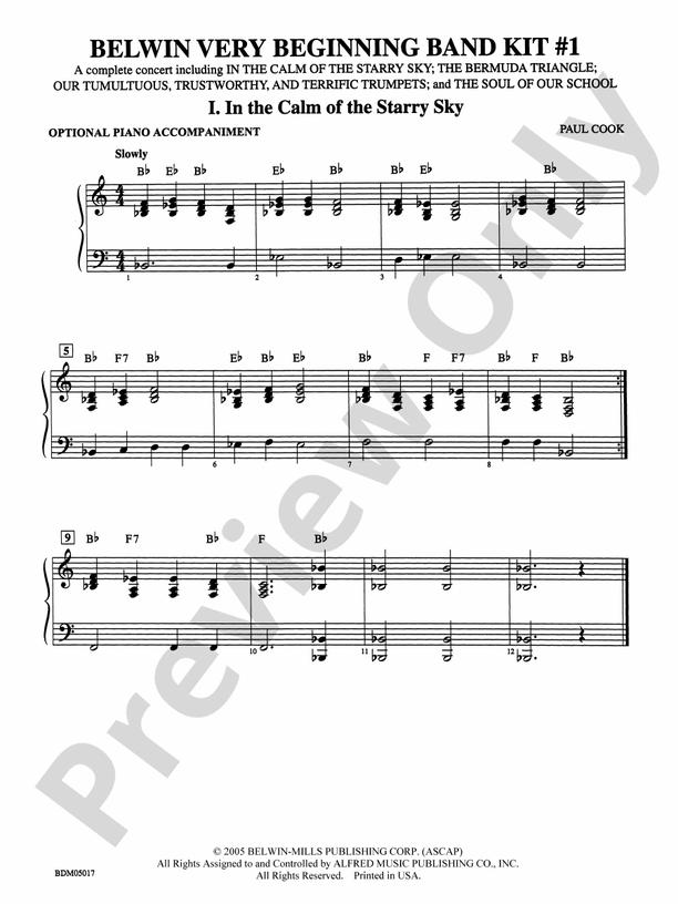 Belwin Very Beginning Band Kit #1: Piano Accompaniment: Piano ...