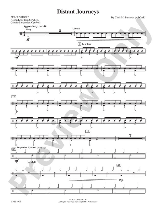 Distant Journeys 2nd Percussion 2nd Percussion Part Digital Sheet Music Download