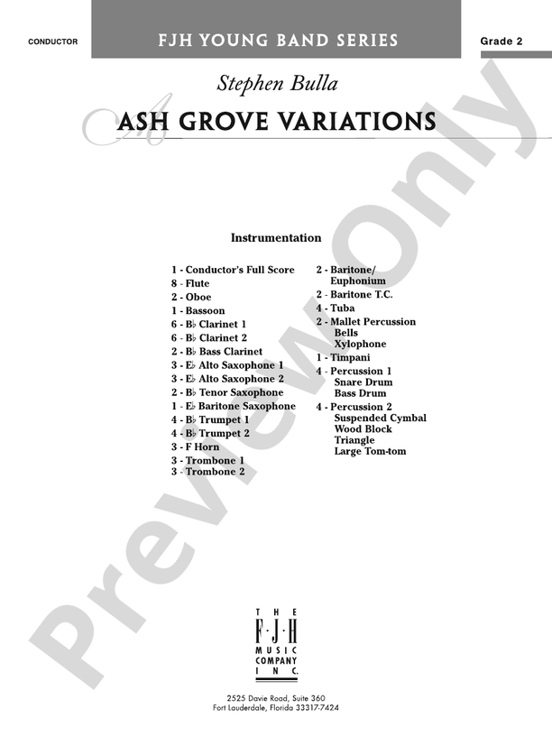 Ash Grove Variations Stephen Bulla Digital Sheet Music Download