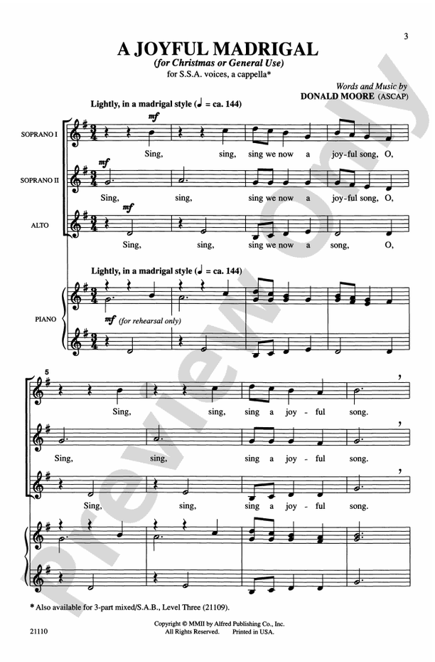 A Joyful Madrigal