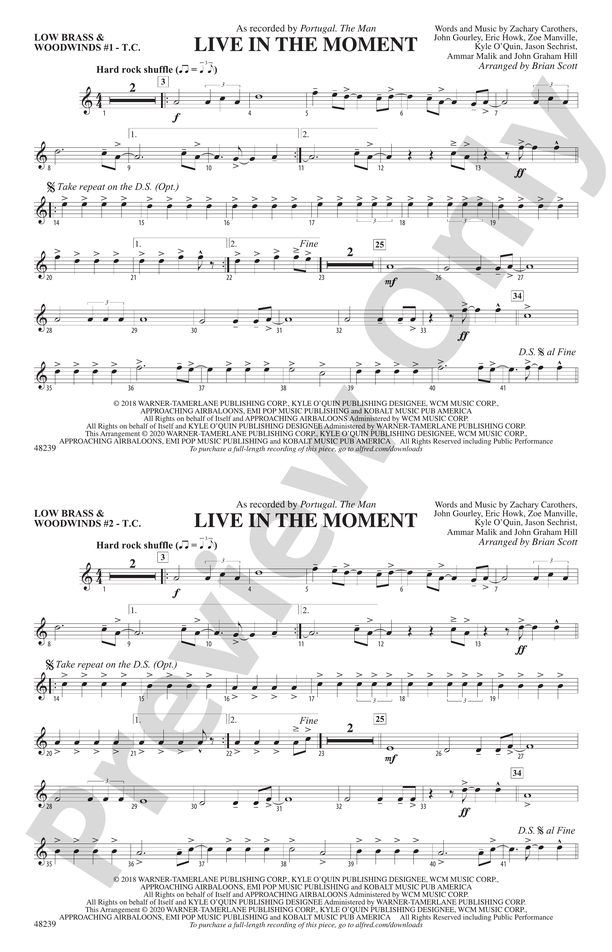 Live in the Moment: Low Brass & Woodwinds #1 - Treble Clef