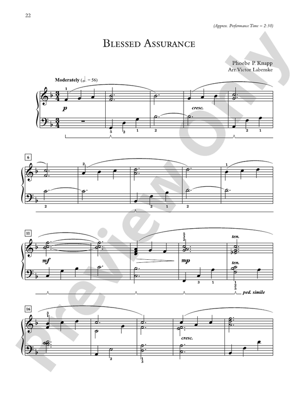 Blessed Assurance - Piano Solo