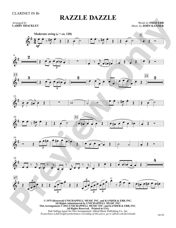 Razzle Dazzle (from the musical Chicago): 1st B-flat Clarinet